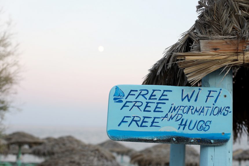 Free hugs Perissa beach Santorini