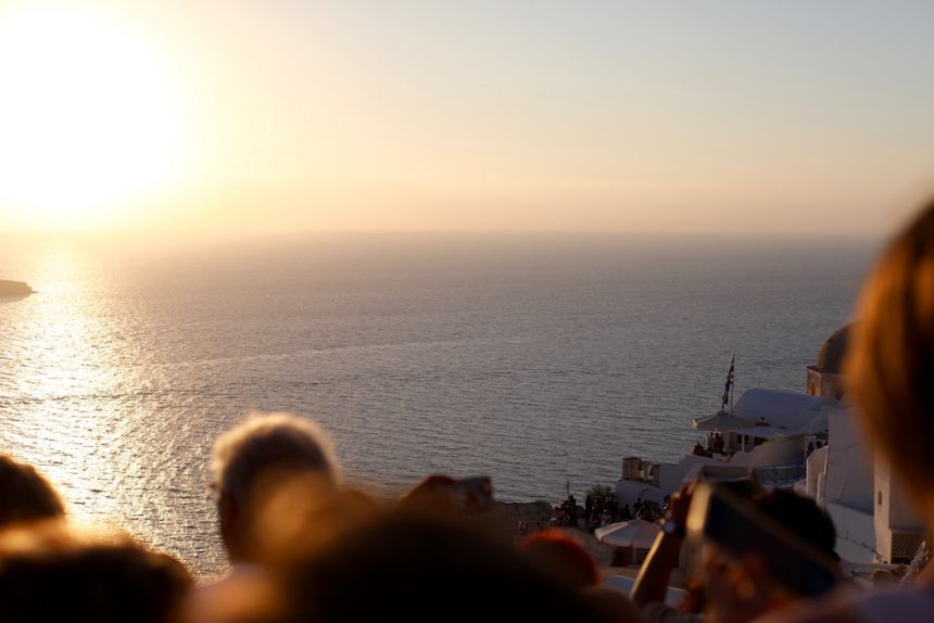 Zonsondergang in Oia Santorini