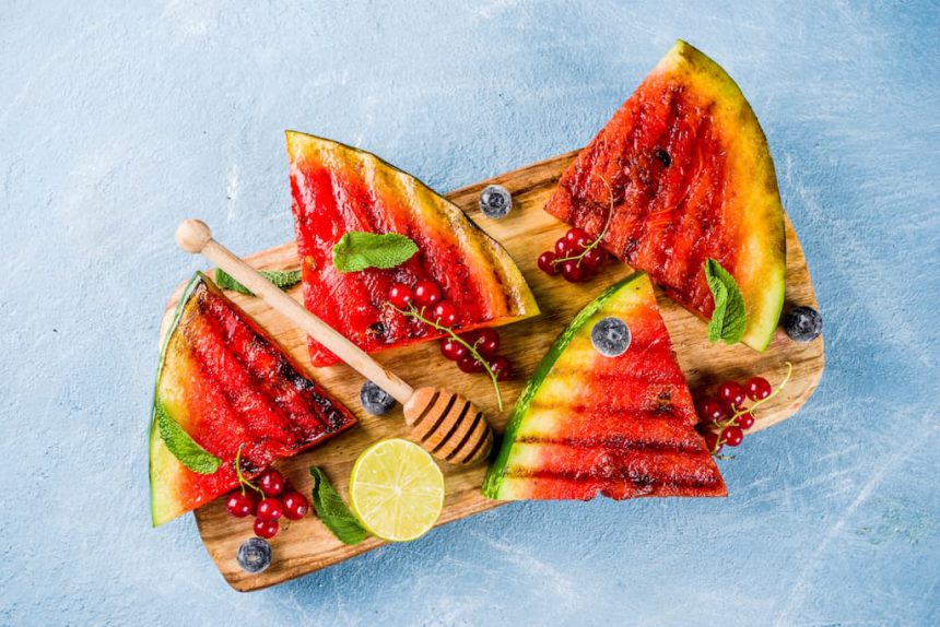 Watermeloen fruit op de BBQ veggipedia barbecue tips recepten