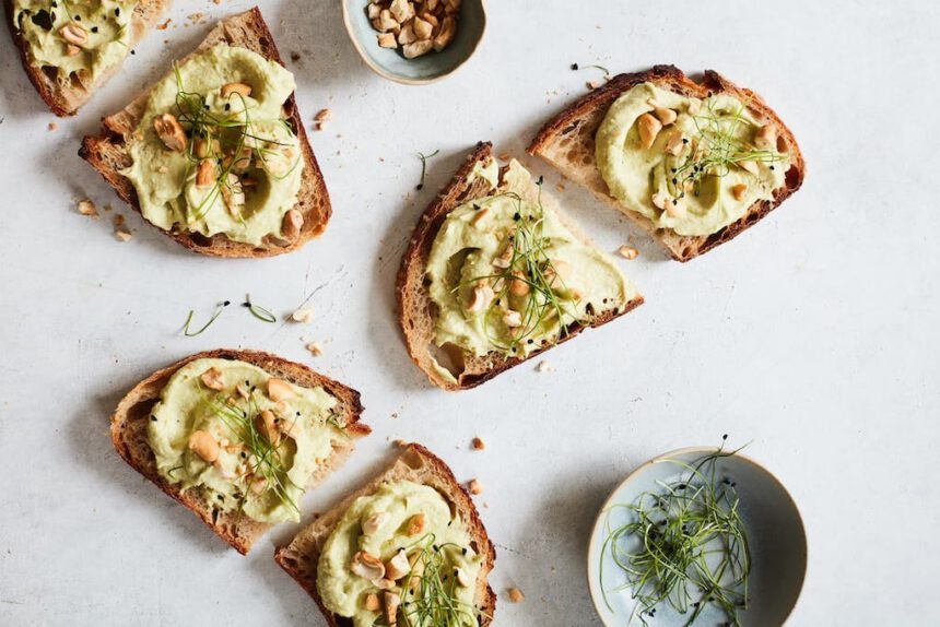 Cashewnoten avocado hummus