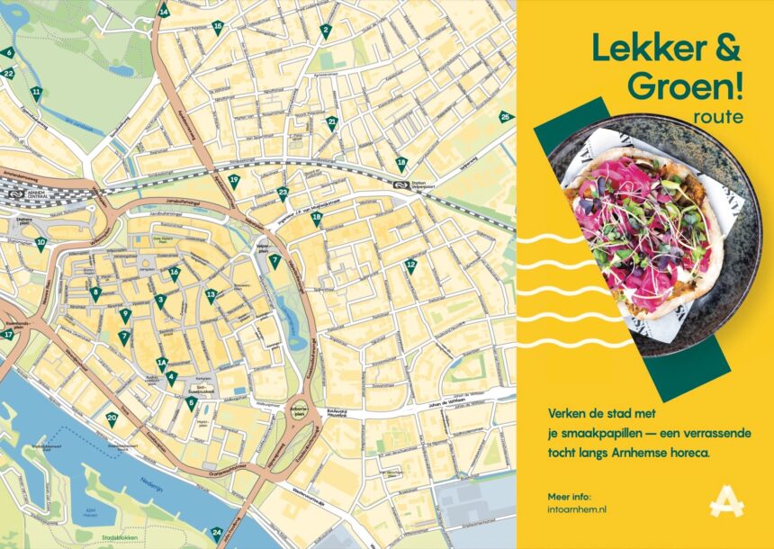 Arnhem Lekker & Groen routekaart into.arnhem