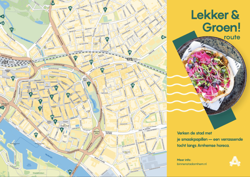 Routekaart Arnhem Lekker & Groen! foodsafari